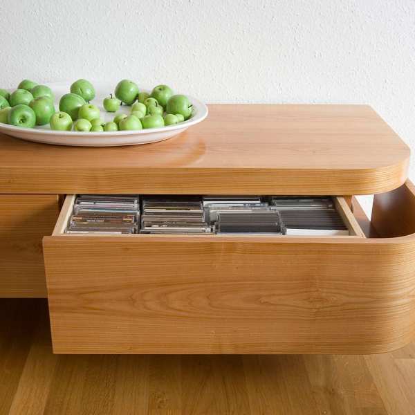 .radix | Her9 | abgerundetes wandhängendes Lowboard, Kirschbaum Furnier mit Unterflurbeleuchtung .radix | Her9 | abgerundetes wandhängendes Lowboard, Kirschbaum Furnier mit Unterflurbeleuchtung 3